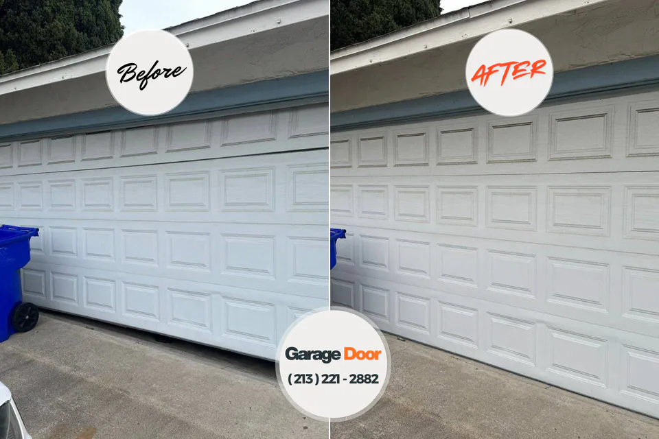 Before and after: garage door repair Indian Hills, TX